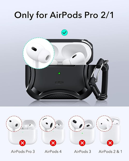 ESR for AirPods Pro 2 Case, Compatible with Airpods Pro Case 2nd / 1st Generation (2023/2022/2019), Compatible with MagSafe, Powerful Drop Protection, Magnetic Lid, Black