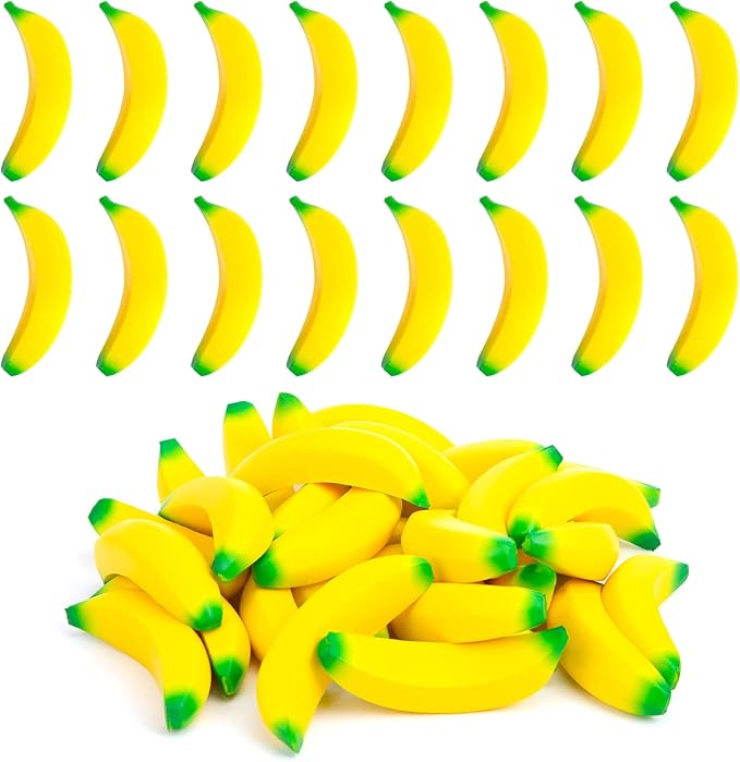 LovesTown 30PCS Banana Stress Toys, Stretchy Banana Fidget Toys Mini squishies Banana Toys for Stress Relief Kids Adults Party Favors