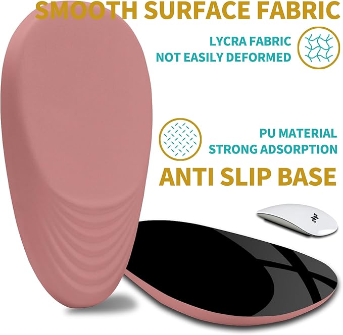 Hokafenle Ergonomic Mouse Pad Wrist Support with Stepped-Wedge Design, Wrist Rest Pain Relief Mousepad Filled with Memory Foam, Carpal Tunnel Mousepad for Wireless Mouse(12x8 inch, Pink)