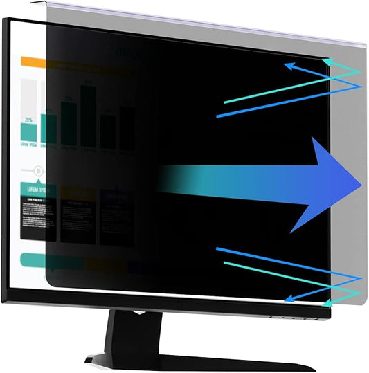 RedANGEL Computer Privacy Screen Protector for 27 Inches Monitor Anti Blue Light 16:9 Widescreen Filter Hanging Type Anti Scratch Easy Installation Shield for Desktop Computer