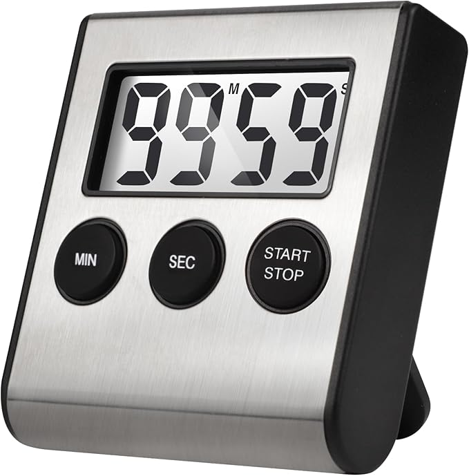 Digital Kitchen Timers for Cooking Strong Magnetic Stainless Steel Countdown Timer for Baking Exercise Office Classroom-1PACK