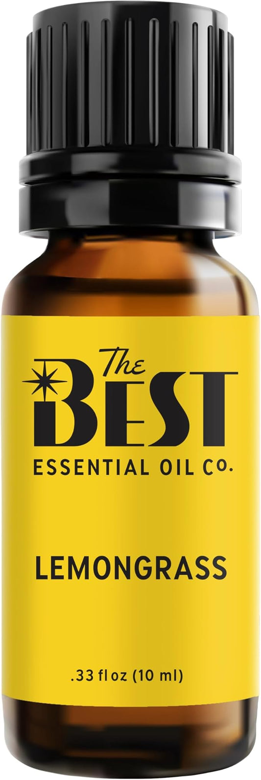 The Best Lemongrass Essential Oil- Premium Grade- 100% Pure & Natural for Aromatherapy, Diffuser, Spa, Massage, Air Freshener- 10 ml (.33 fl oz)