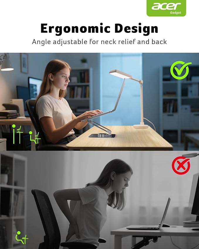 acer Laptop Stand for Desk - with 360 Swivel Base, Rotating Laptop Riser for Desk, Adjustable Computer Stand for Laptops, Ergonomic Riser Holder Foldable, Portable MacBook Pro Air (10-16") - Silver