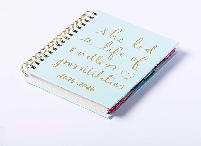 2025-2026 Eccolo Spiral Agenda Planner, She Led A Life, Weekly & Monthly Pages, 18 Months, Sticker Sheets, Inspirational Quotes (7.75 x 8.75, July 2025 - Dec 2026)
