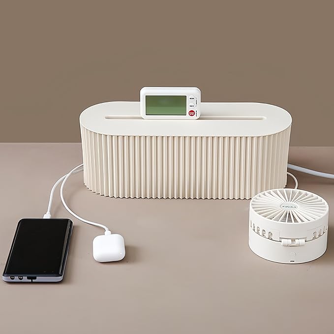 Cord Organizer Box Cable Management Box Power Strip Storage Box for TV, Computer, Laptop