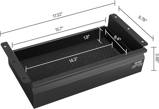 VEVOR Under Desk Drawer Slide Out, 16 inch Attachable Desk Drawer for Sit Stand Workstation, Hidden Under Counter Drawers for office Home, Black