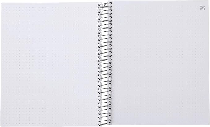 Erin Condren 8.5” x 11” Dot Grid Spiral Notebook, 5mm Dotted Layout with 80 Lb. Paper, Hypnotic Cover, 160 Dot Grid Notebook Pages, Platinum Coil, Stickers Included