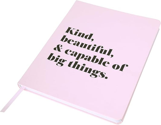 Eccolo Large Lined Journal Notebook, Flexible Cover, Writing Journal, 256 Ruled White Pages, Ribbon Bookmark, Lay Flat, Desk Size for Work or School, Beautiful & Capable (Pink, 8x10 inches)