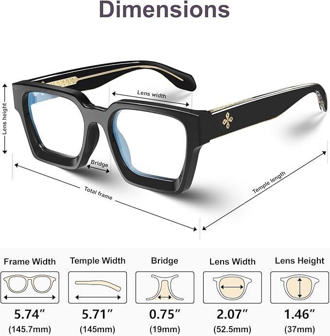 VISOONE 2 Pack Blue Light Blocking Glasses Rectangle Frame and Chic Preppy Look for Women Men RIVER