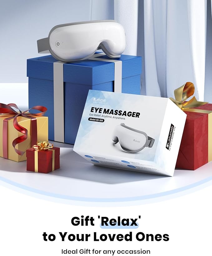 Eye Massager with Heat, Heated Eye Mask with Bluetooth Music, Face Massager, Mask for Migraine & Headache Relief, Improved Sleep, Birthday Gifts for Mom Dad Women Men Her Him