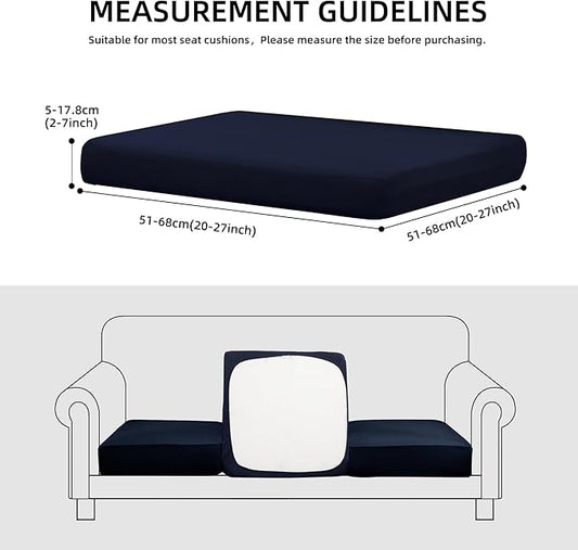 8Pcs Stretch Patio Cushion Covers Waterproof Outdoor Cushion Covers,Outdoor Couch Covers Patio Couch Cover Slipcovers, for Furniture Protector Cover Replacement(Cover Only) (Navy)