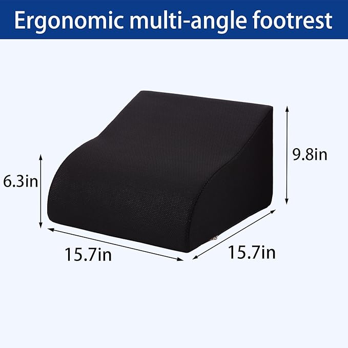 Foot Rest for Under Desk at Work Ergonomic Under Desk Footrest,Support Foot Pillow Double-Sided Footstool, for Office, Home & Gaming Leg Elevation Pillow Black