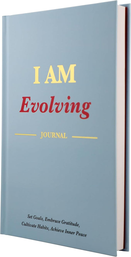 iAmEvolving Personal Growth Journal: Set Goals, Embrace Gratitude, Cultivate Habits, Achieve Inner Peace - Undated, A5, 288 Pages, Hardcover, Columbia Blue