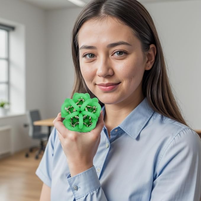 Fidget Toys Adults, Skin Picking Stress Ball Toys, Help Relieve Stress and Anxiety, Calming, Handmade Knitting, Portable Design ADHD Autism Stress Relief Gifts (Glow in The Dark), Small, Green