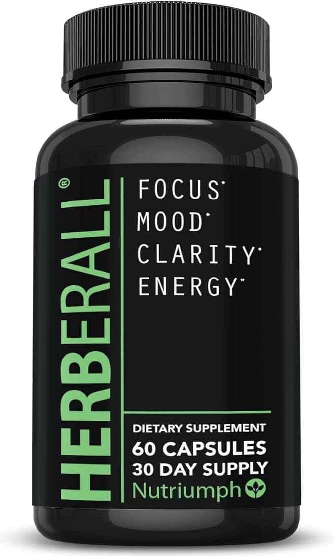 HERBERALL Best Nootropic - Brain focus vitamins – Memory & Concentration Supplements - Focus Vitamins to Improve Memory, Brain Boost, Mental Focus, Brain Fog and Clarity – Brain Vitamins