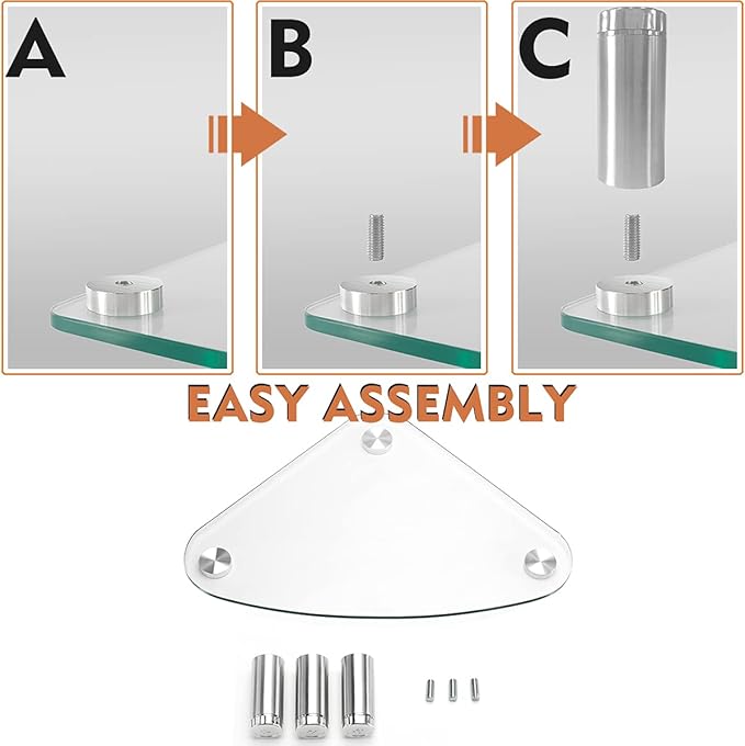 Hemudu Clear Glass Computer Monitor Riser / Triangle Desktop Universal Corner Stand for Computer Monitor & Laptop HD01T-003