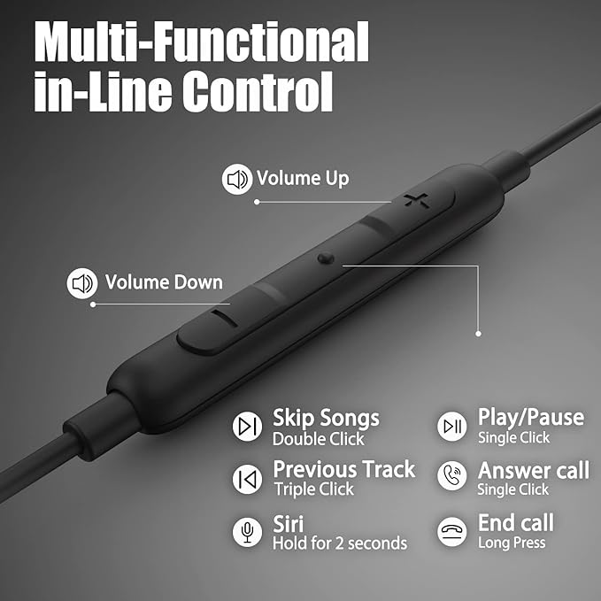 Lightning Earbuds with Ear-Hook Sports Earphones for iPhone 14/13/12/11 Pro Max/X/XS Max/XR - MFi Certified with Mic Red