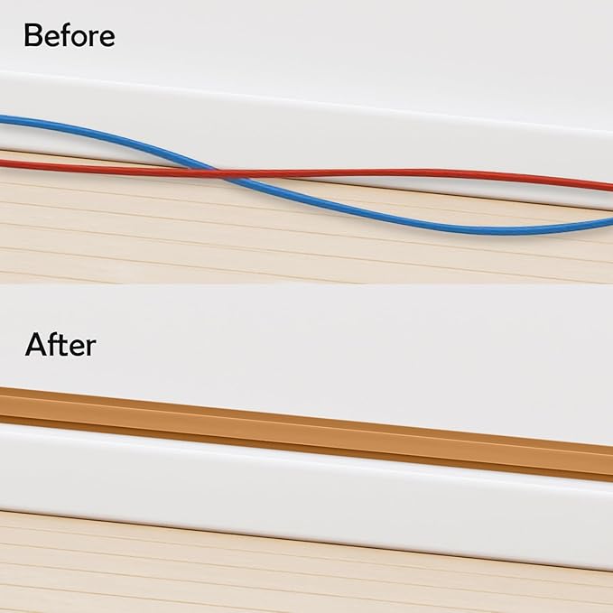 Rubber Bond TV Cord Hider Cable Protector - Strong Self Adhesive Wall Cord Cover Cable Hider - Low Profile Cable Management Wall Cord Concealer Cable Raceway