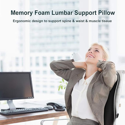 Newgam Lumbar Support Pillow/Back Cushion,Memory Foam Orthopedic Backrest with Breathable 3D Mesh for Car Seat,Office/Computer Chair,Wheelchair and Recliner,Ergonomic Design for Back Pain
