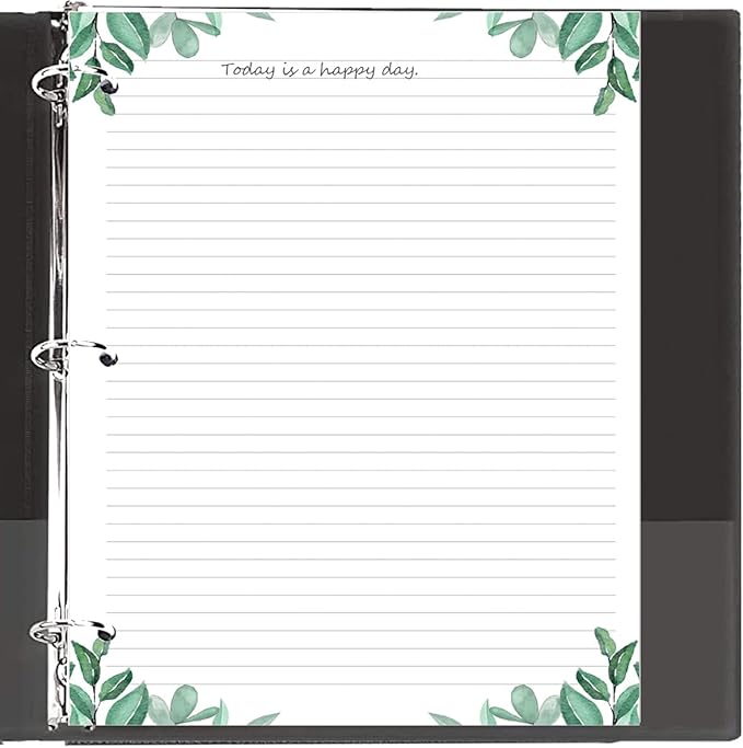 (3-Pack) Letter Size Lined Refill Paper, 3-Hole Punched Ruled Filler Paper, 300Sheets / 600Pages Loose-Leaf Line Paper, 100gsm White Paper, 8.5'' x 11'', Leaf