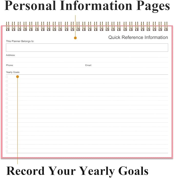 Weekly Productivity Planner - 8.5" x 11" Dashboard Desk Notepad Has 6 Focus Areas to List Tasks for Goals, Projects, Clients, Academic or Meal-Organize Your Daily Work Efficiently, 54 Weeks, Pink