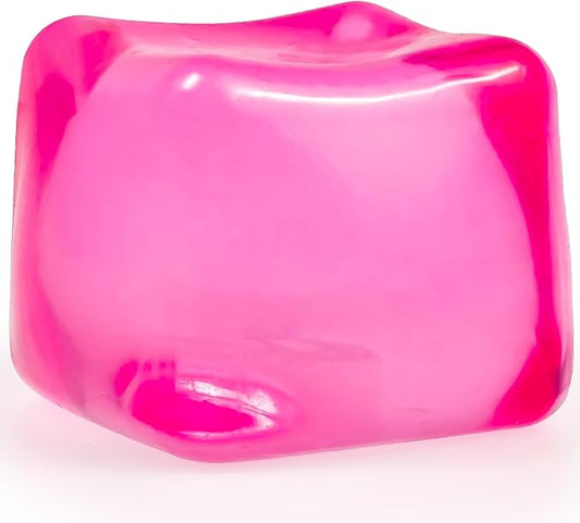 Sensory Stress Cube – High-Density Gel-Filled Ice Cube Squishy Fidget Toy for Anxiety Relief, Slow Rising, ADHD & Focus Aid, for Kids & Adults – 2.1", 1Pc, Pink