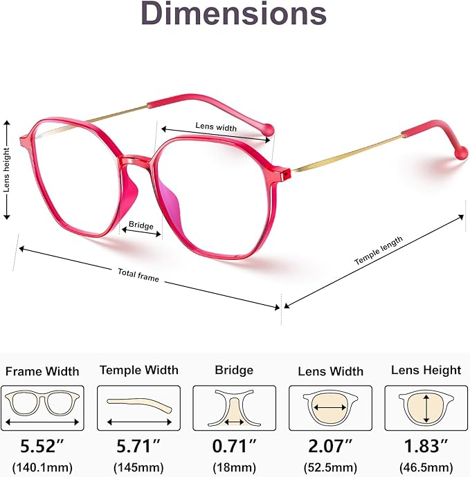 VISOONE Lightweight TR90 Blue Light Blocking Glasses Frame with Anti Glare Eye Protection for Women and Men RANE