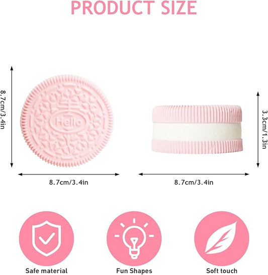 Squishy Toys, Taba Squishies Fidget Toys for Kids, Stress Balls for Adults, Sensory Toys for Autism, Squeeze Gifts, Anxiety Relief Party Favors for Girls & Boys (Large Pink Cookie)