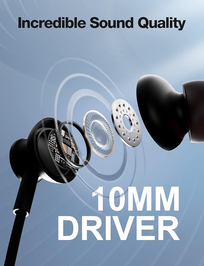 Bluetooth Headphones,V5.2 Wireless Bluetooth Earbuds w/Mic in-Ear Magnetic Neckband Earphone 30Hrs Playtime, IPX7 Sweatproof Deep Bass Headset for Phone Call Music Sports (Red)