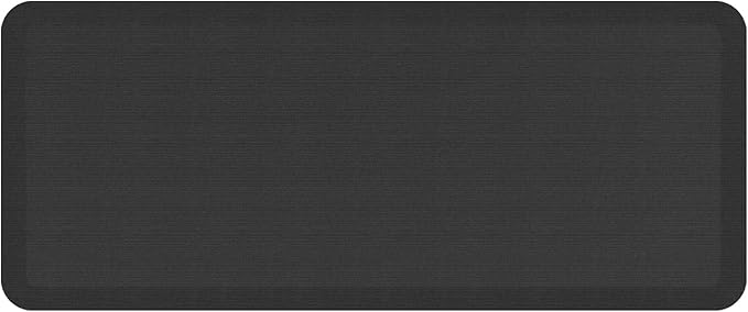 NewLife by GelPro Anti-Fatigue Designer Comfort Kitchen Floor Mat, 20"x48", Grasscloth Charcoal Stain Resistant Surface with 3/4" Thick Ergo-Foam Core for Health and Wellness