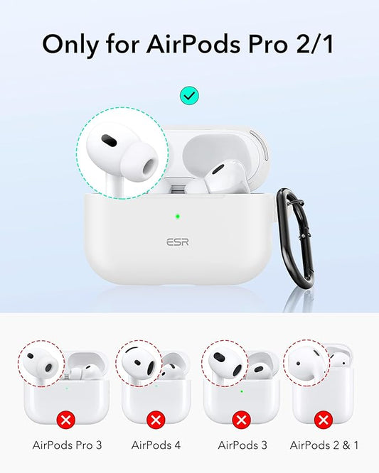 ESR for AirPods Pro 2 Case, Compatible with Airpods Pro 2nd Generation Case (2023/2022/2019), Compatible with MagSafe, Magnetic Lid Lock, Full Drop Protection, White