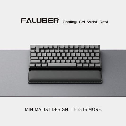 Faluber Cooling Gel Wrist Rest, 12.5-inch Length for Compact Keyboard, Memory Foam Palm Rest with Non-Slip Footpad, Ergonomic Design, Stain Resistant, PC Accessory Gaming Gear (Small-Compact)