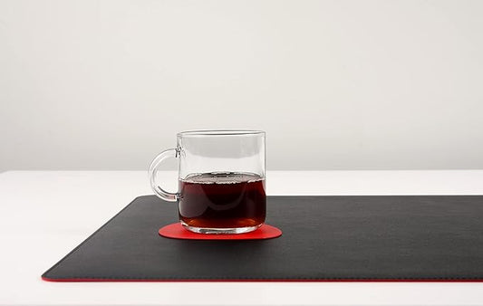 Dual-Sided Leather Desk Pad,Blotter for Laptop Computer,Mouse Pad,Writing,Drawing,Arts and Craft Mat (17"x24", Black/Red)