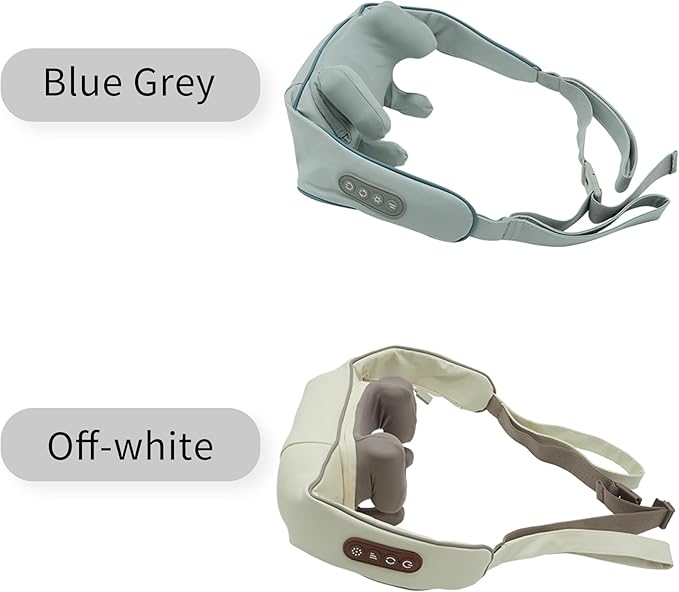 Wireless Shoulder Massager, Soothing Heat Shiatsu Massager Pillow for Neck, Traps, Back Pain, Gifts for Men, Women, Mom, Dad