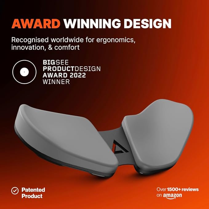 DELTAHUB Carpio 2.0 - Right-Handed Truly Ergonomic Wrist Rest for Mouse, Carpal Tunnel Support, Pain Relief, Anti-Fatigue, Easy Glide, Sleek, Office Computer, Laptop, Gaming - Small, Grey