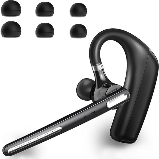 Bluetooth Headset V5.4, Wireless Bluetooth Earpiece with CVC8.0 Dual Mic Noise Cancelling, 110 Hours Talktime Hands-Free Headphones for Cell Phone, iOS and Android, for Trucker and Business Use