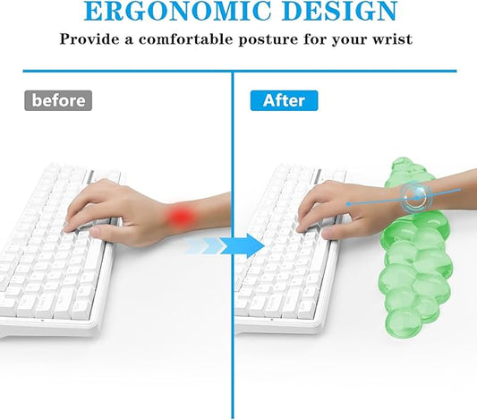Gel Cloud Keyboard Wrist Rest, Cute Wrist Support and Arm Support Keyboard Rest for Keyboard Typing Pain Relief,Suitable for Office/Computer/Laptop/Gaming(Keyboard Wrist Rest Green)