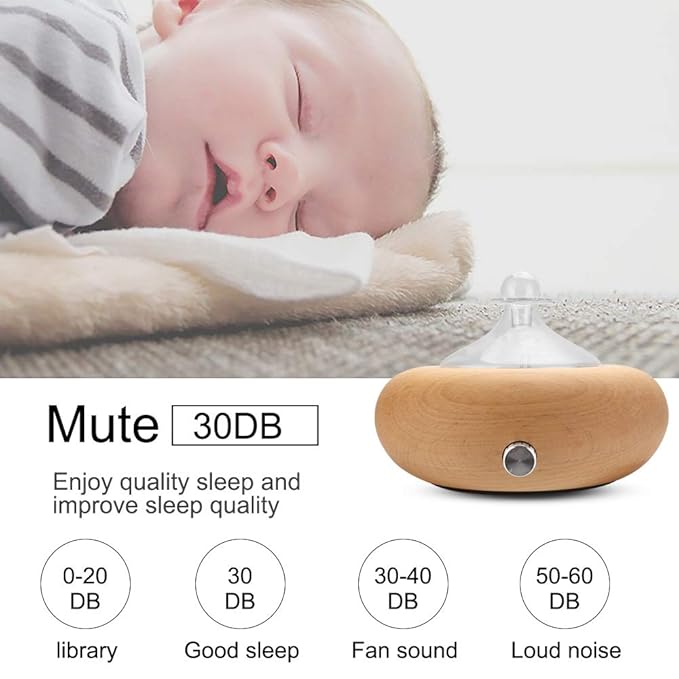 2025New Professional Aromatherapy Diffuser, Wood Diffuser, Diffusers for Essential Oils, Wood and Glass with Premium Home Use Oils, Ultrasonic Diffusers - No Heat, No Water, (7Color LED Light