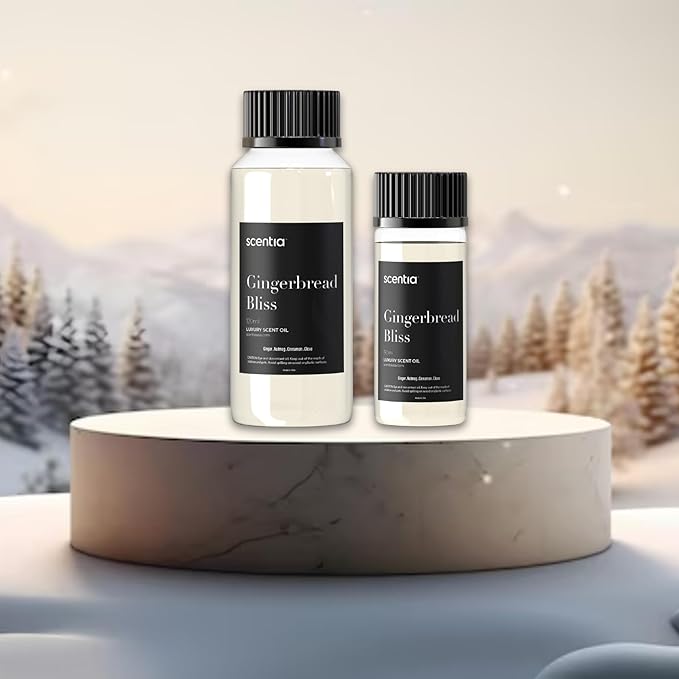 Gingerbread Bliss Fragrance Oil – 50ml Holiday Diffuser Oil | Warm Christmas Blend with Ginger, Nutmeg, Cinnamon & Vanilla | Perfect Stocking Stuffer, DIY Candles & Soaps