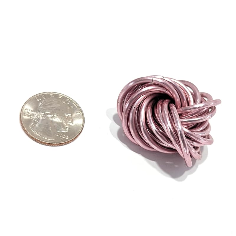 Möbii Fidget Ball (Solid Color): Quiet Mobius ADHD Anxiety Stim Stress Relief Toy Tool for Home Travel Office or Desk (Medium, Full, Pink Ice)