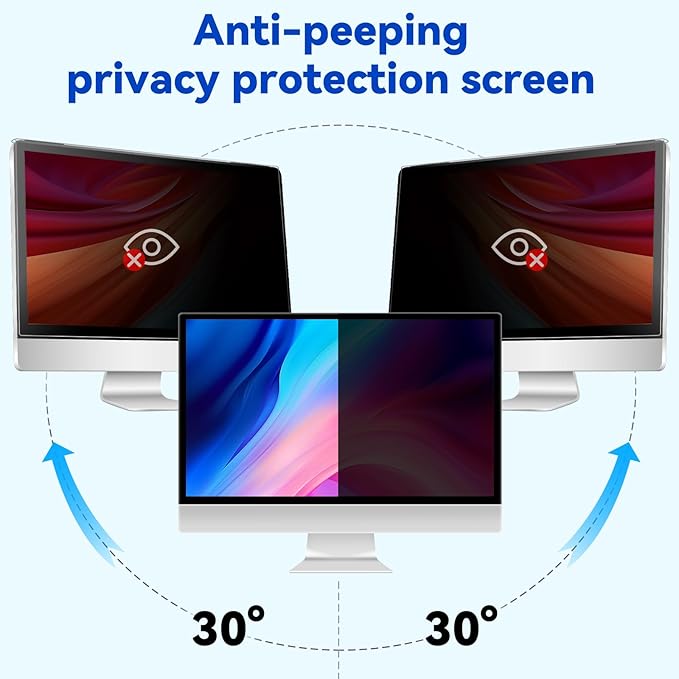 MOSISO 23-24 inch Computer Privacy Screen Protector for 16:9 Monitor, Eye Protection Frame Hanging Type Removable Anti-Scratch Acrylic Privacy Filter for Diagonal 23,23.6,23.8,24 inch PC Monitor