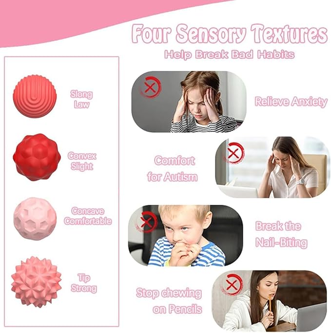 Magnetic Sensory Fidget Balls (8PCS), Weighted Magnet Balls Fidget Toys for Teens Adult ADHD Autism Anxiety, Quiet Stress Relief Office Desk Gadgets, Hand Therapy Sensory Toy Items Gift (Red)