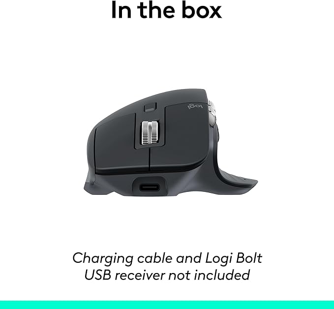 Logitech MX Master 3S Bluetooth Edition Wireless Mouse, No USB Receiver - Ultra-Fast Scrolling, Ergo, 8K DPI, Track on Glass, Quiet Clicks, Works with Apple Mac, Windows PC, Linux, Chrome - Graphite