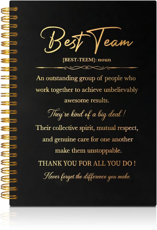 Best Team 160 Blank Pages Spiral Notebook, Teamwork Gifts for Staff, Employee Thank You Gifts, Dream Team Gifts for Colleagues, Team Member Gifts, Appreciation Gifts for Coworker Colleagues