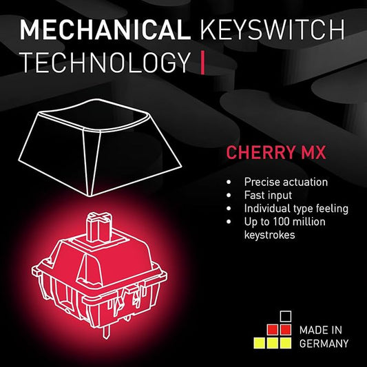 Cherry MX Board 3.0 S Wired Gamer Mechanical Keyboard with Aluminum Housing - MX Red Switches (Slight Clicky) for Gaming and Office - Customizable RGB Backlighting - Full Size - Black