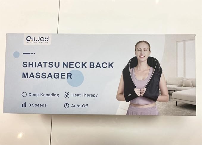 Back and Neck Massager for Pain Relief Deep Tissue with Heat, 3D Kneading Shiatsu Neck and Back Massager for Shoulder Full Body Home Office Car Use, Birthday Day Gifts for Dad Men Mom Women