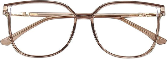 GUDVUE Oversized Blue Light Glasses, Computer Reading/Gaming/Phones Glasses, Anti Glare/UV400/Eye Strain, Large Square Frame