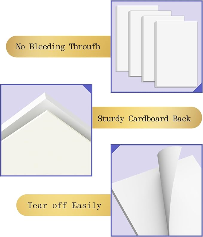 Small Note Pads 3x5 Pocket Notepad, 24 Pack Server Note Pads 3x5, White Memo Pads, Scratch Pads, Small Writing Pads White Paper, 50 Sheets per Blank Pocket Notepads 3x5 Scratch Paper for Work/School