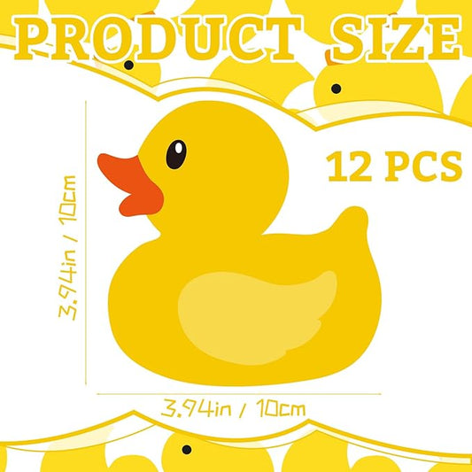 12 Pcs Rubber Duck Sticky Notes Yellow Duck Shape Notepad Removable Memo Pad for Back to School Decorations Home Classroom Office Party Decor