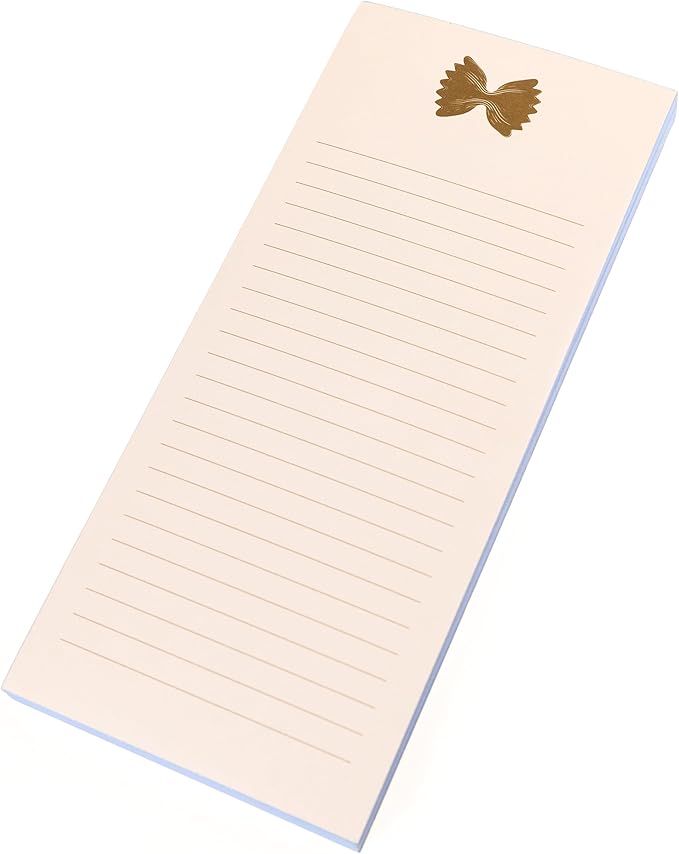 Graphique Macaroni Bowtie Magnetic Notepad, 100 Tear-Away Sheets for Grocery, Shopping & To-Do Lists, Writing Pad for Fridge, Kitchen, Office